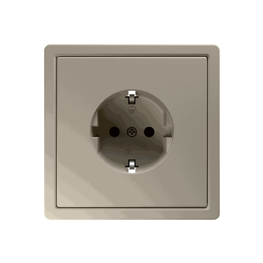 Розетка SCHUKO© с защитными шторками 16A 250V~ 2P+T, цвет Сахара