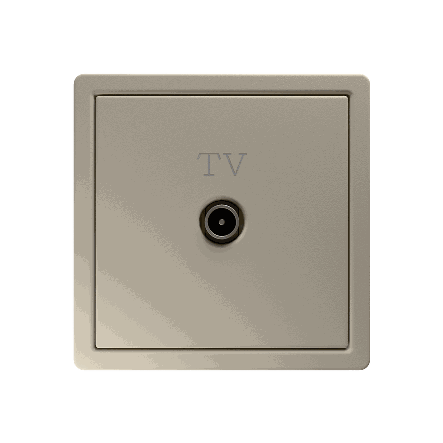 Розетка TV Φ9.5mm оконечная с накладкой, цвет Сахара