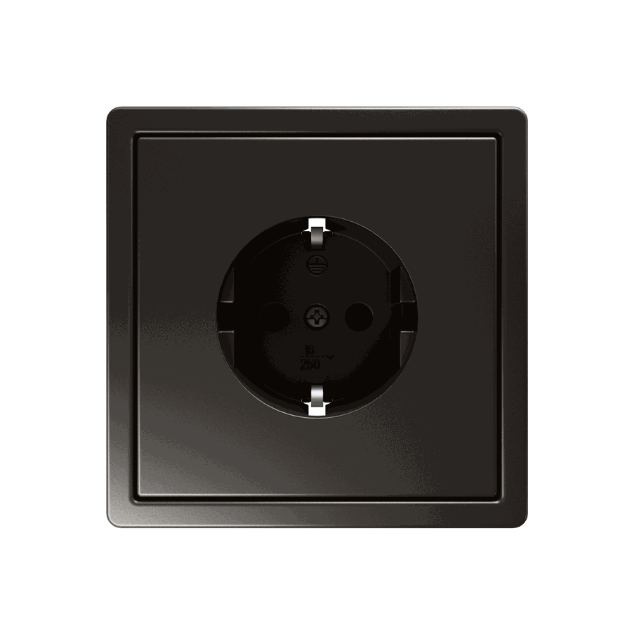 Розетка SCHUKO© с защитными шторками 16A 250V~ 2P+T, цвет матовый Тауп (soft touch)