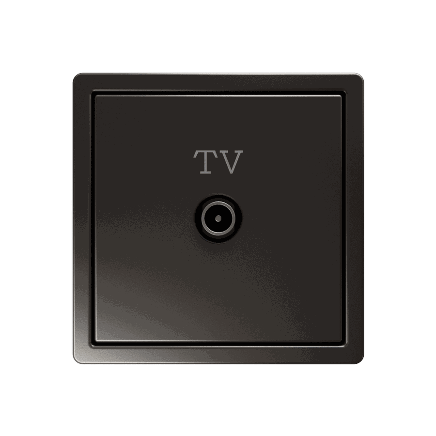 Розетка TV Φ9.5mm оконечная с накладкой, цвет матовый Тауп (soft touch)