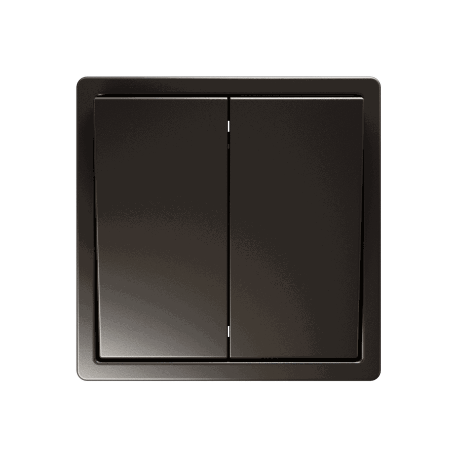 Выключатель двухклавишный 10A 250V~ с накладкой, цвет матовый Тауп (soft touch)