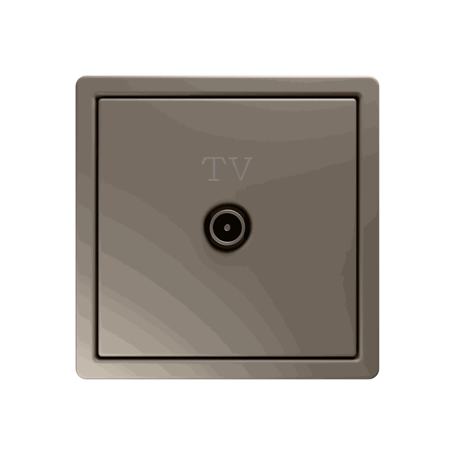Розетка TV Φ9.5mm оконечная с накладкой, цвет Никель