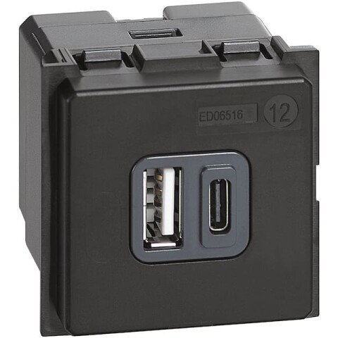 Механизм зарядного устройства USB тип - A/тип - С 3000мА 2 модуля