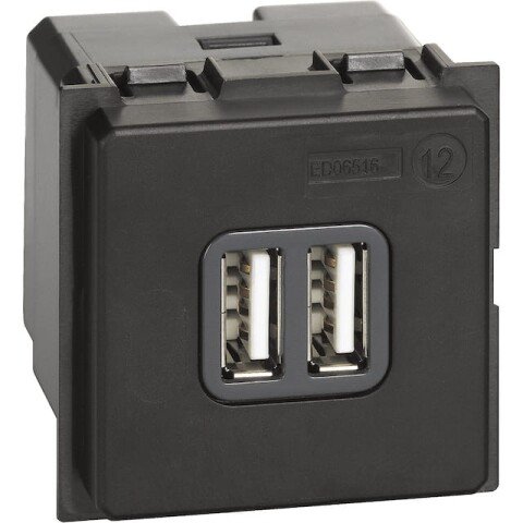 Механизм зарядного устройства USB тип - А/тип - А 3000мА 2 модуля