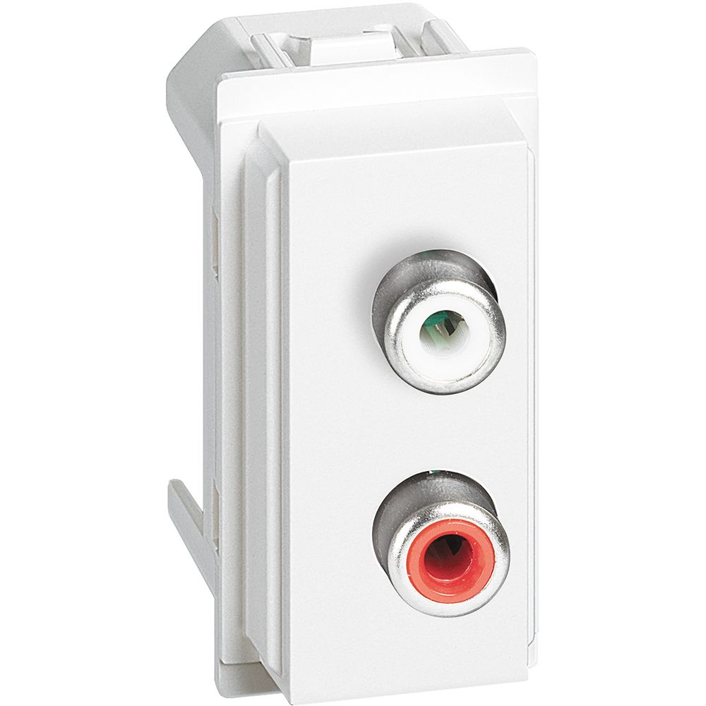 KW4269R Механизм розетки акустической с разъёмами RCA 1 модуль, белый