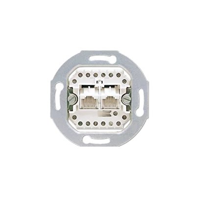 Механизм телефонной розетки для RJ12 и RJ45 вилок, кат.3, 2 терминала