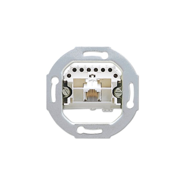 Механизм телефонной розетки для RJ12 и RJ45 вилок, кат.3, 1 терминал