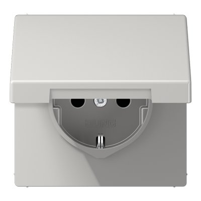 LS990 Розетка с крышкой 2К+З 16А 250В~, светло-сер.