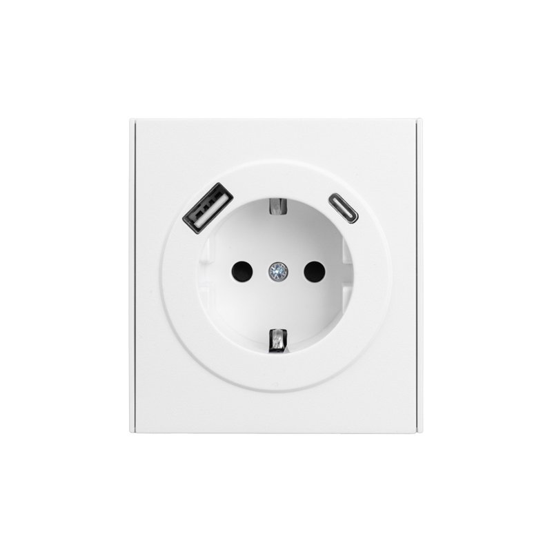 Розетка STRONG 1-ая с/з с/у з/ш 16А с USB A+C быстрой зарядки 5В/3А жемчуг KRANZ