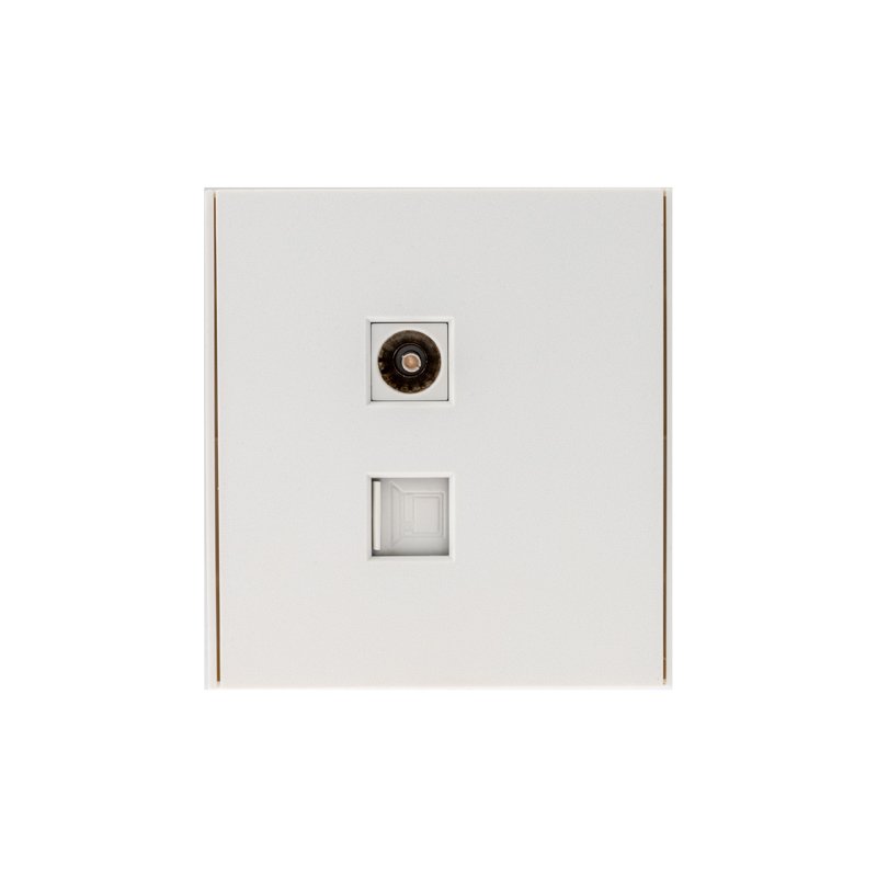 Розетка STRONG компьютерная RJ45 кат6 + TV с/у жемчуг KRANZ