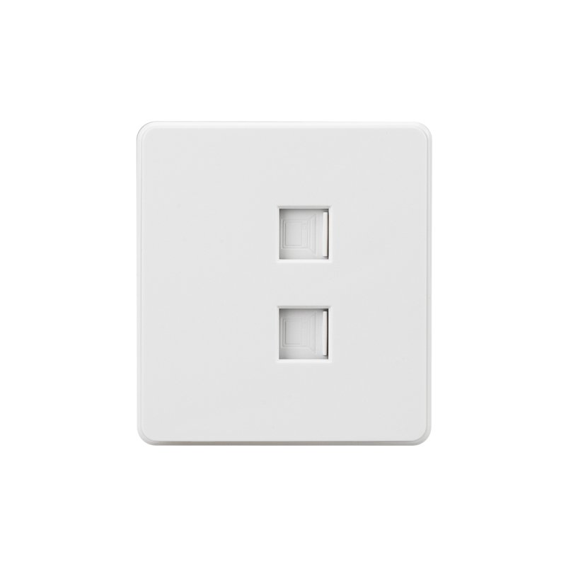 Розетка ROUND компьютерная двойная RJ45+RJ45 кат6 с/у перламутр KRANZ