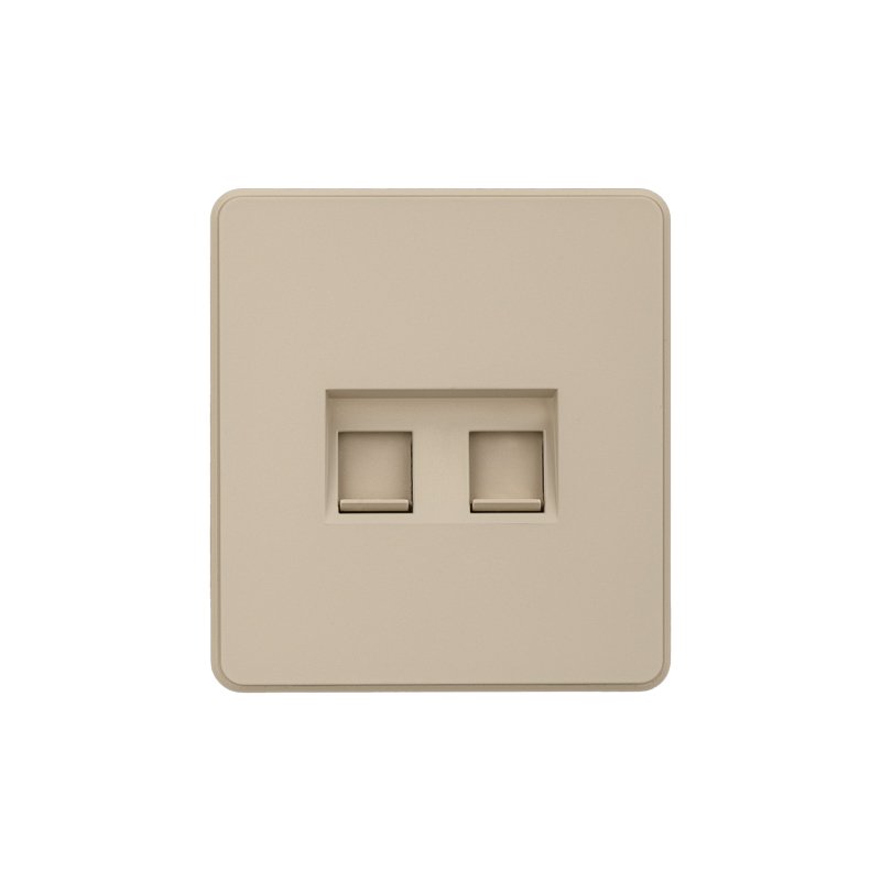 Розетка ROUND компьютерная двойная RJ45+RJ45 кат6 с/у шелк KRANZ