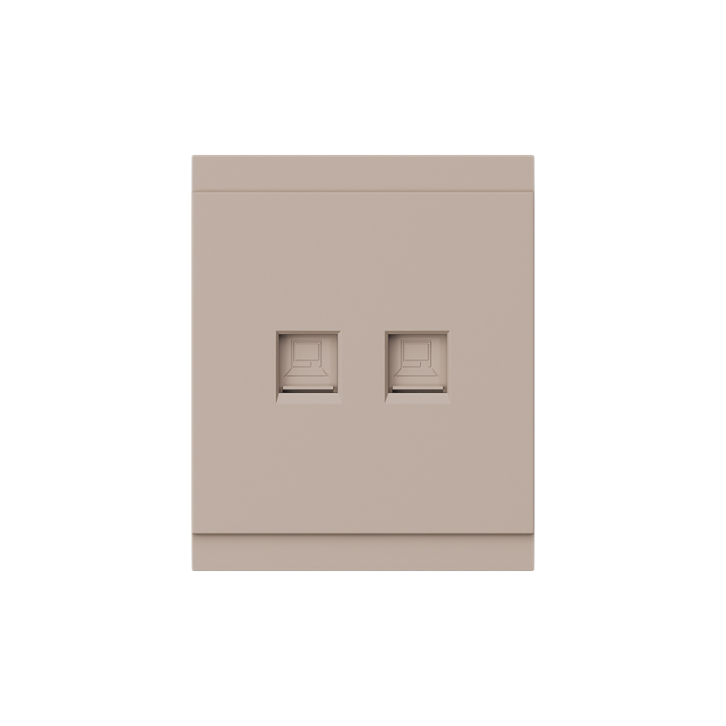 Розетка SETE компьютерная двойная RJ45+RJ45 кат6 с/у кашемир IP20/IP44 KRANZ