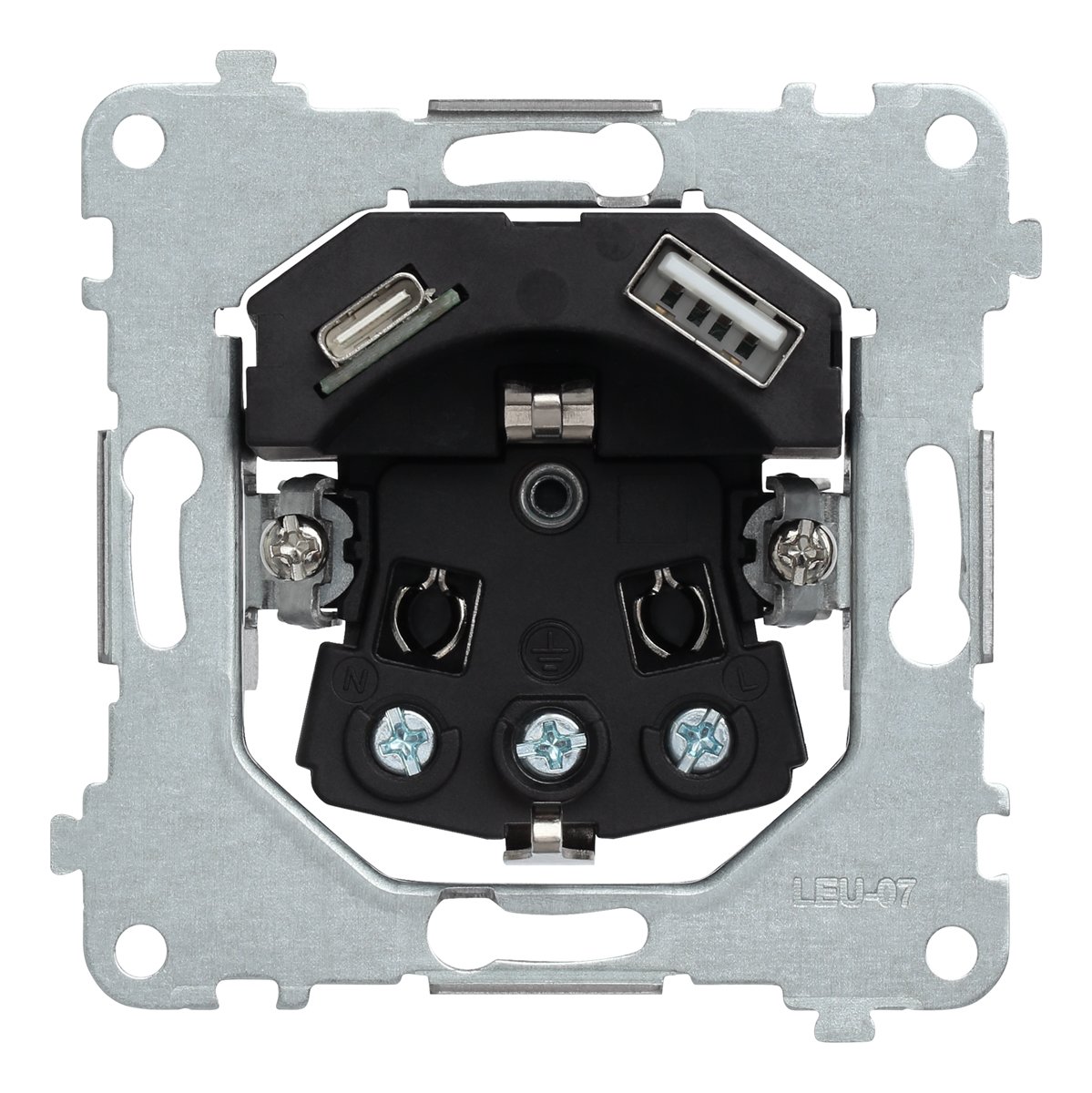 Механизм розетки 2к+з с USB A+C