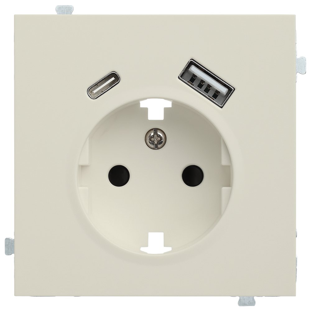 Лицевая панель для розетки 2к+з с USB A+C