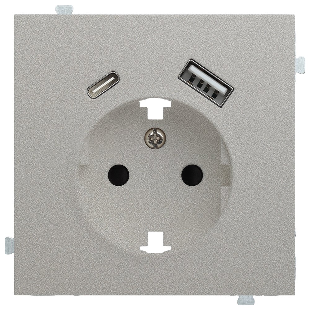 Лицевая панель для розетки 2к+з с USB A+C