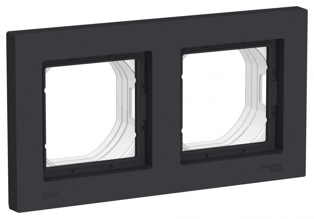 ATLASDESIGN AQUA 2-постовая РАМКА, IP44, КАРБОН
