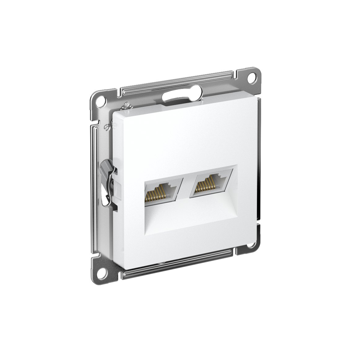 ATLASDESIGN РОЗЕТКА двойная компьютерная RJ45+RJ45 кат. 6А, механизм, БЕЛЫЙ