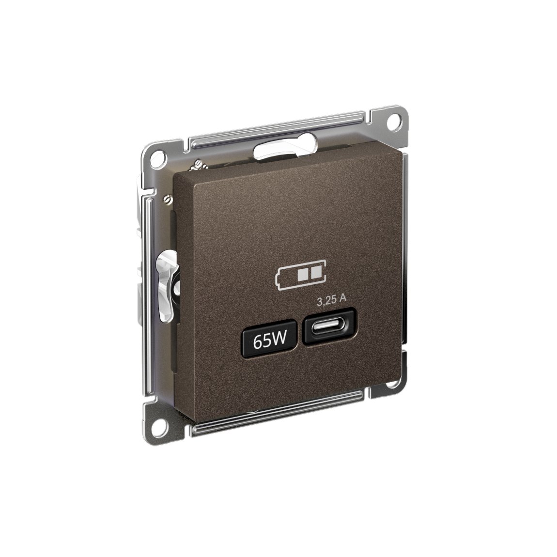 ATLASDESIGN USB РОЗЕТКА тип-С 65Вт высокоскор.заряд. QC, PD, механизм, МОККО