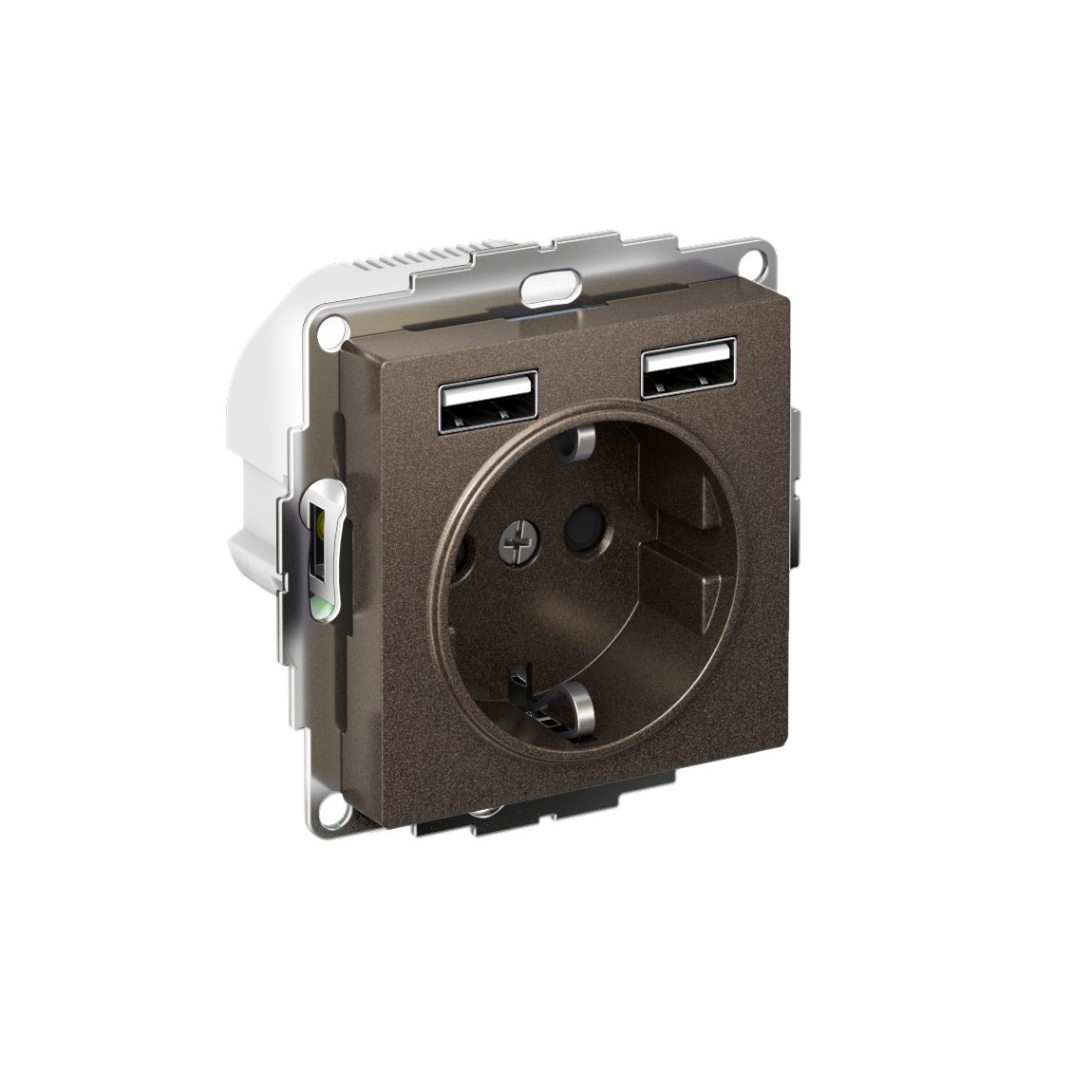 ATLASDESIGN РОЗЕТКА 16А c 2 USB A+A, 5В/2,4А, 2х5В/1,2А, механизм, МОККО