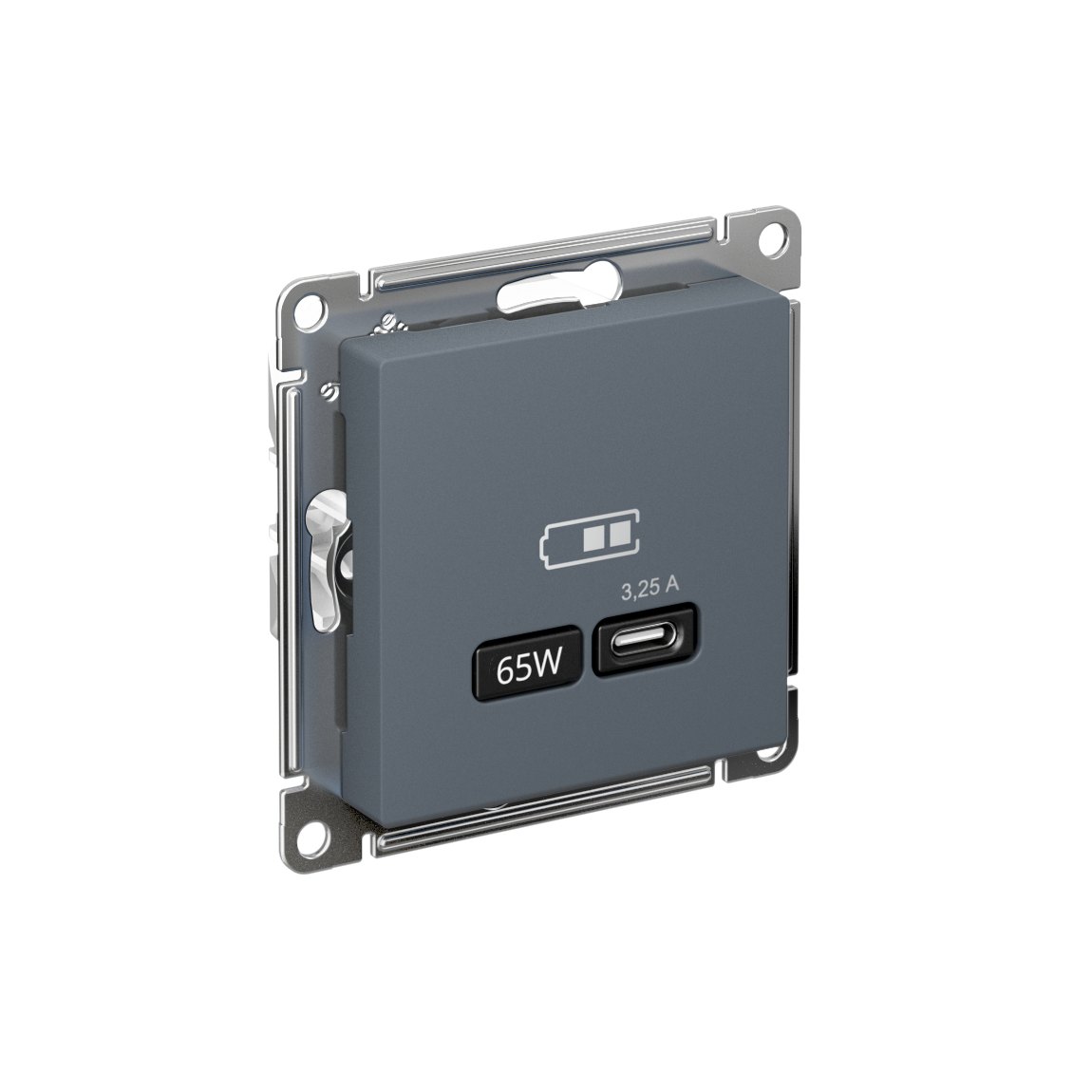 ATLASDESIGN USB РОЗЕТКА тип-С 65Вт высокоскор.заряд. QC, PD, механизм, ГРИФЕЛЬ