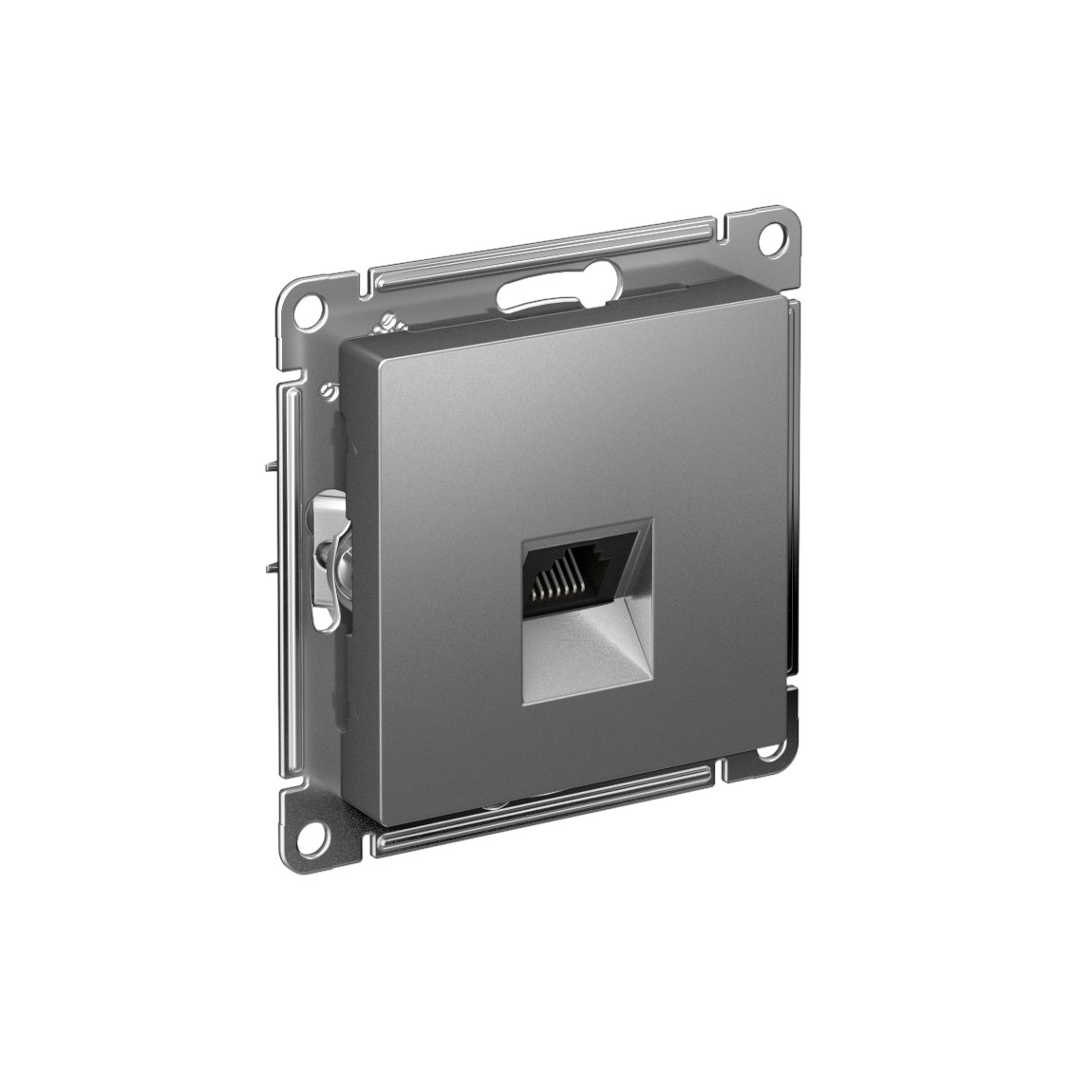 ATLASDESIGN РОЗЕТКА компьютерная RJ45 кат. 6A, механизм, СТАЛЬ