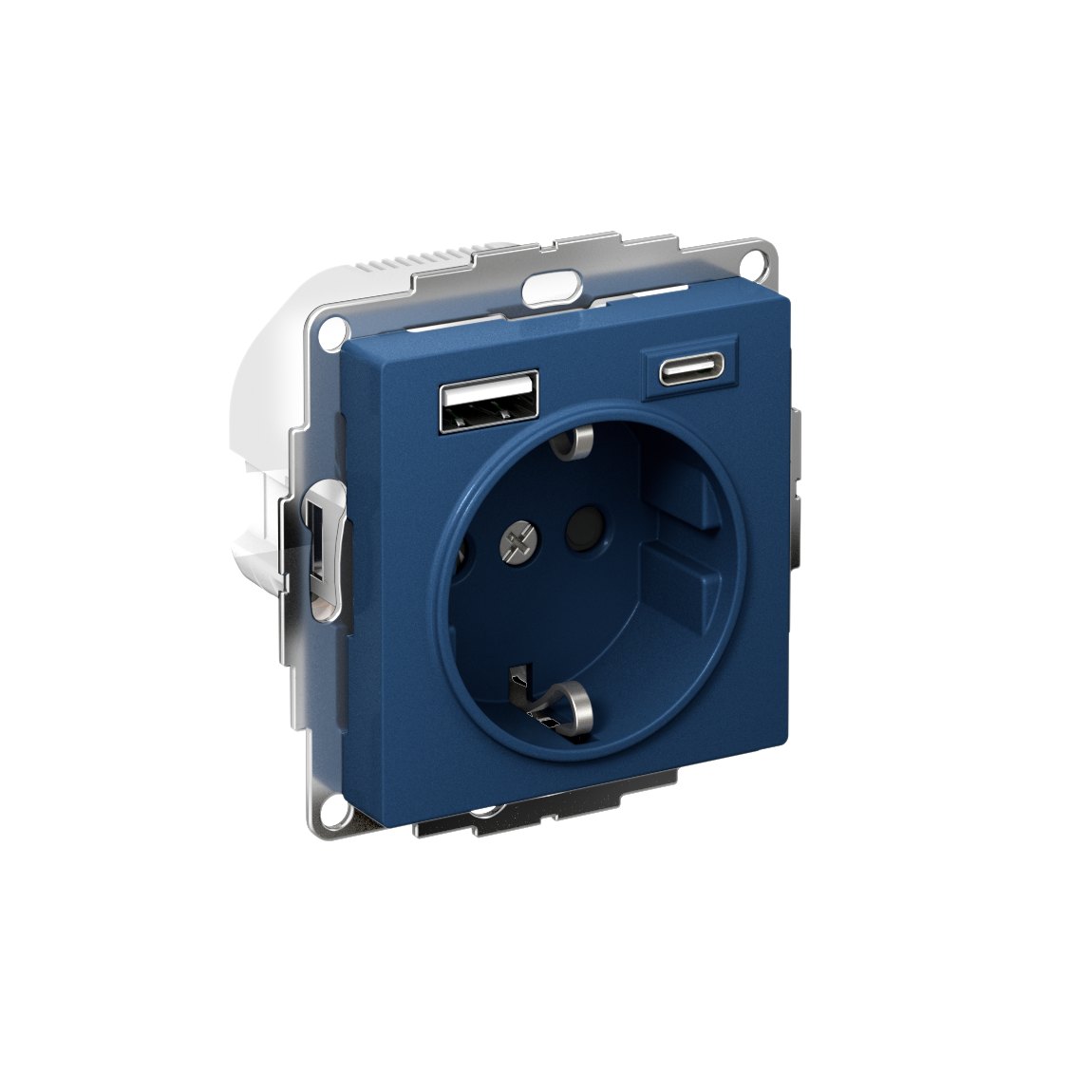 ATLASDESIGN РОЗЕТКА 16А c 2 USB A+C, 5В/2,4А/3,0А, 2х5В/1,5А, механизм, АКВАМАР