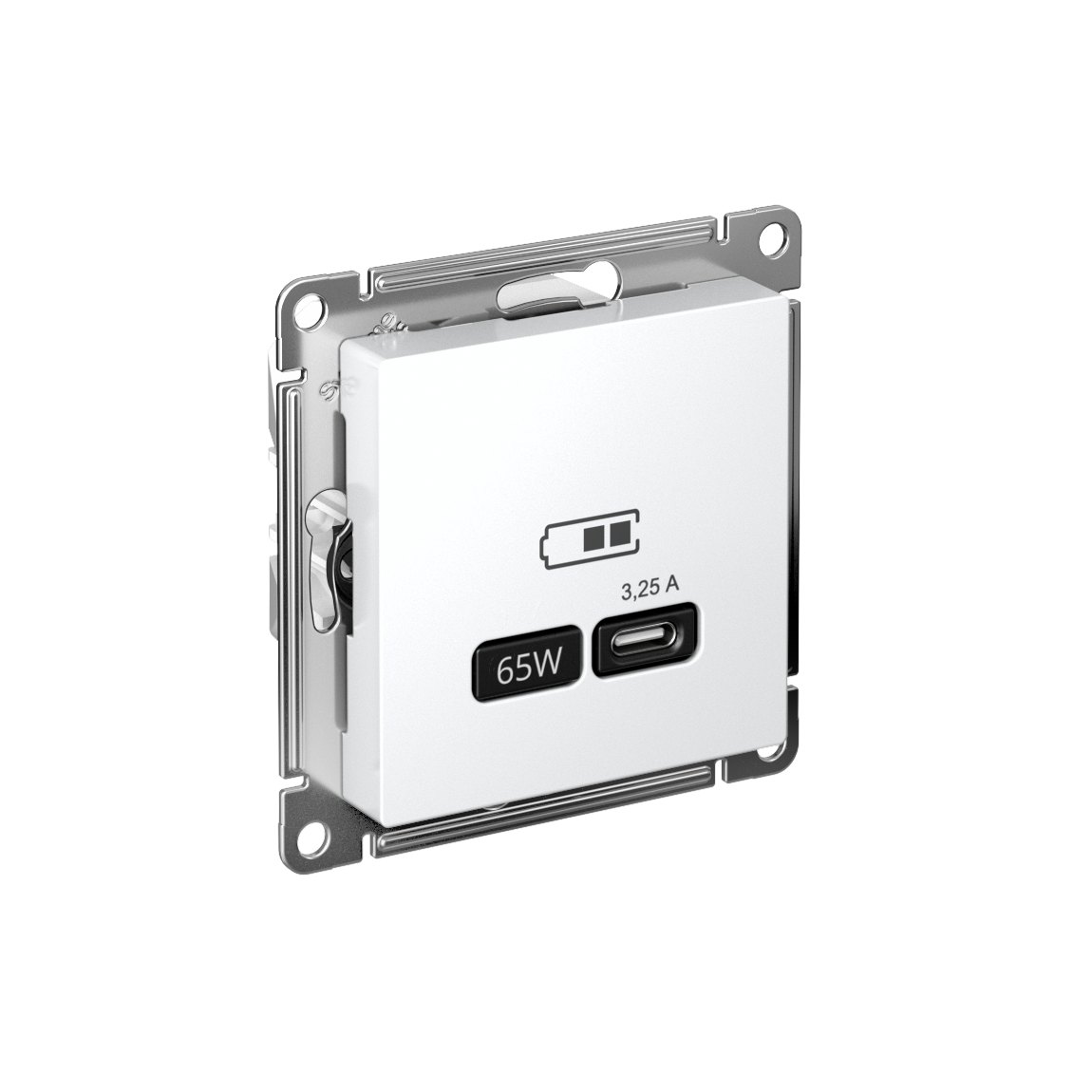 ATLASDESIGN USB РОЗЕТКА тип-С 65Вт высокоскор.заряд. QC, PD, механизм, ЛОТОС