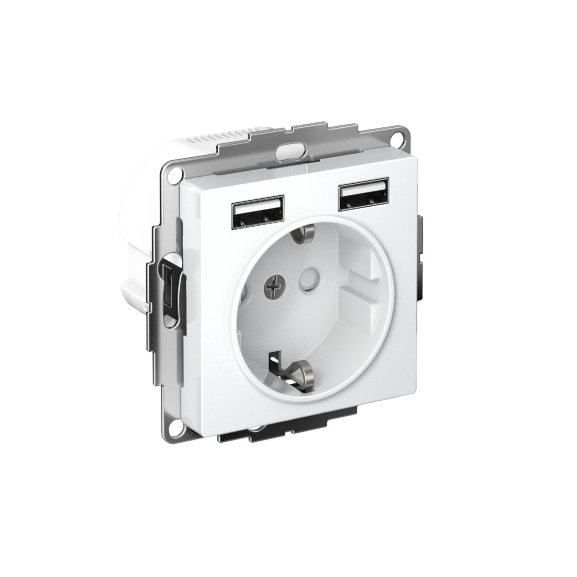ATLASDESIGN РОЗЕТКА 16А c 2 USB A+A, 5В/2,4А, 2х5В/1,2А, механизм, ЛОТОС