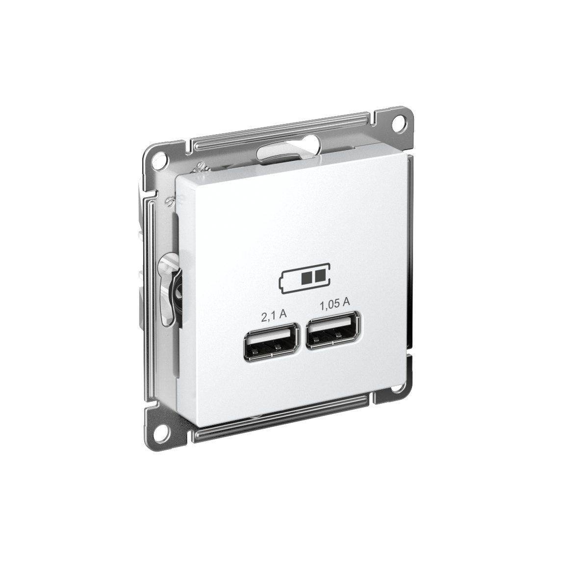 ATLASDESIGN USB РОЗЕТКА A+A, 5В/2,1А, 2х5В/1,05А, механизм, ЛОТОС