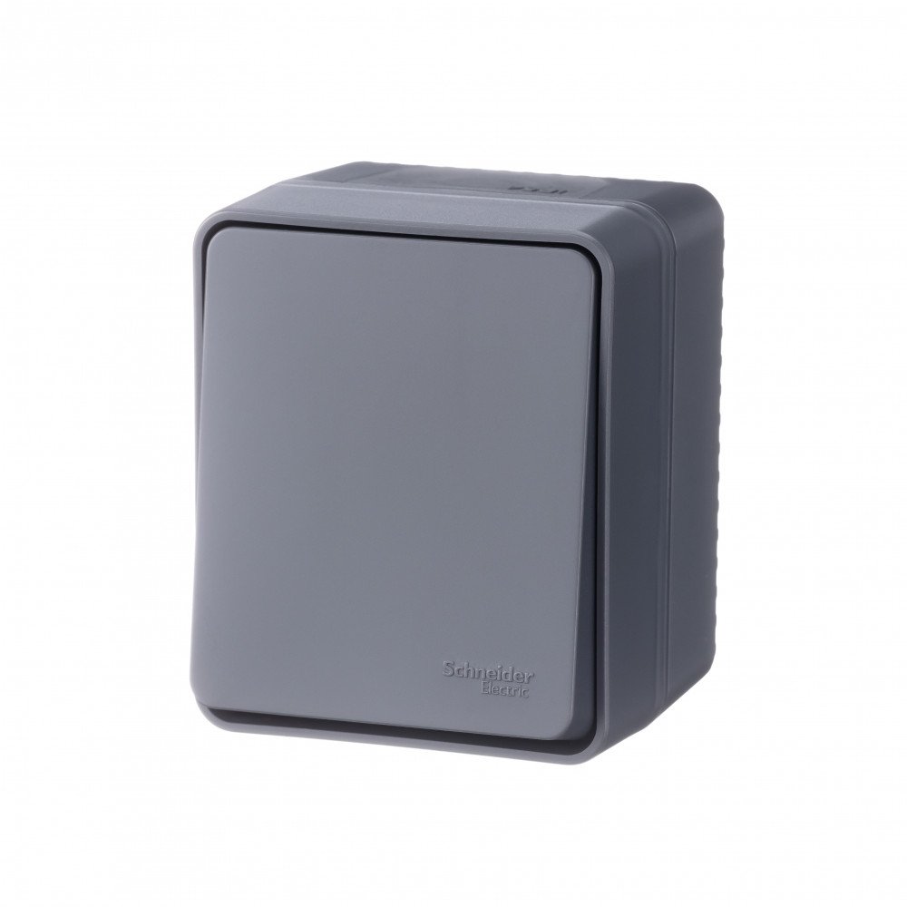 ATLASDESIGN PROFI IP54 О/У 1-клавишный ПЕРЕКЛЮЧАТЕЛЬ, сх.6, 10АХ, АНТРАЦИТ