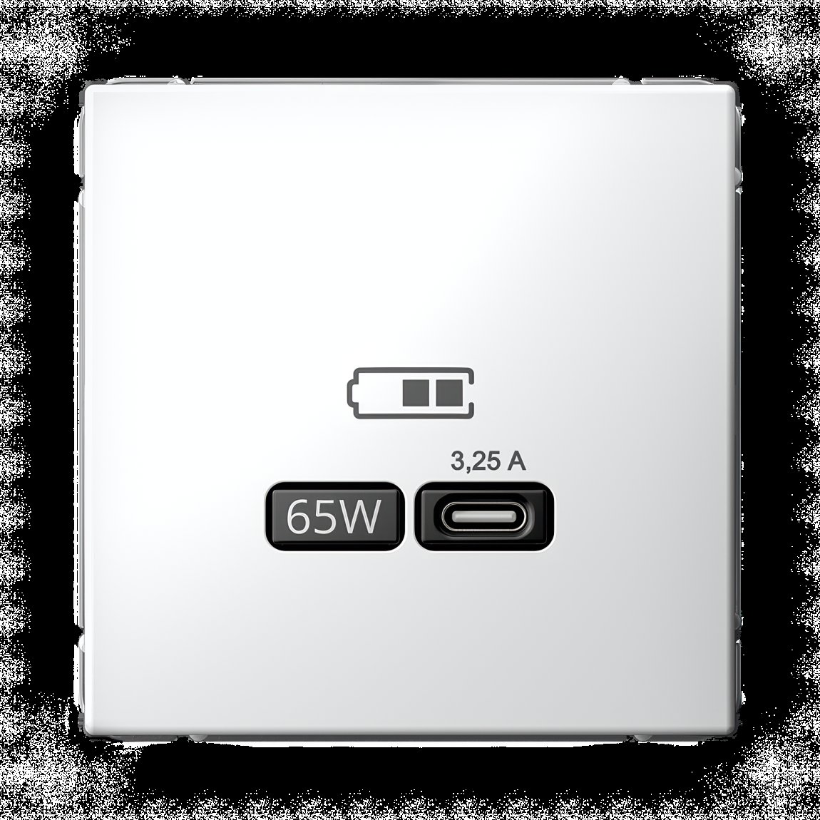 ARTGALLERY USB РОЗЕТКА тип-С 65Вт высокоскор.заряд. QC, PD, механизм, БЕЛЫЙ