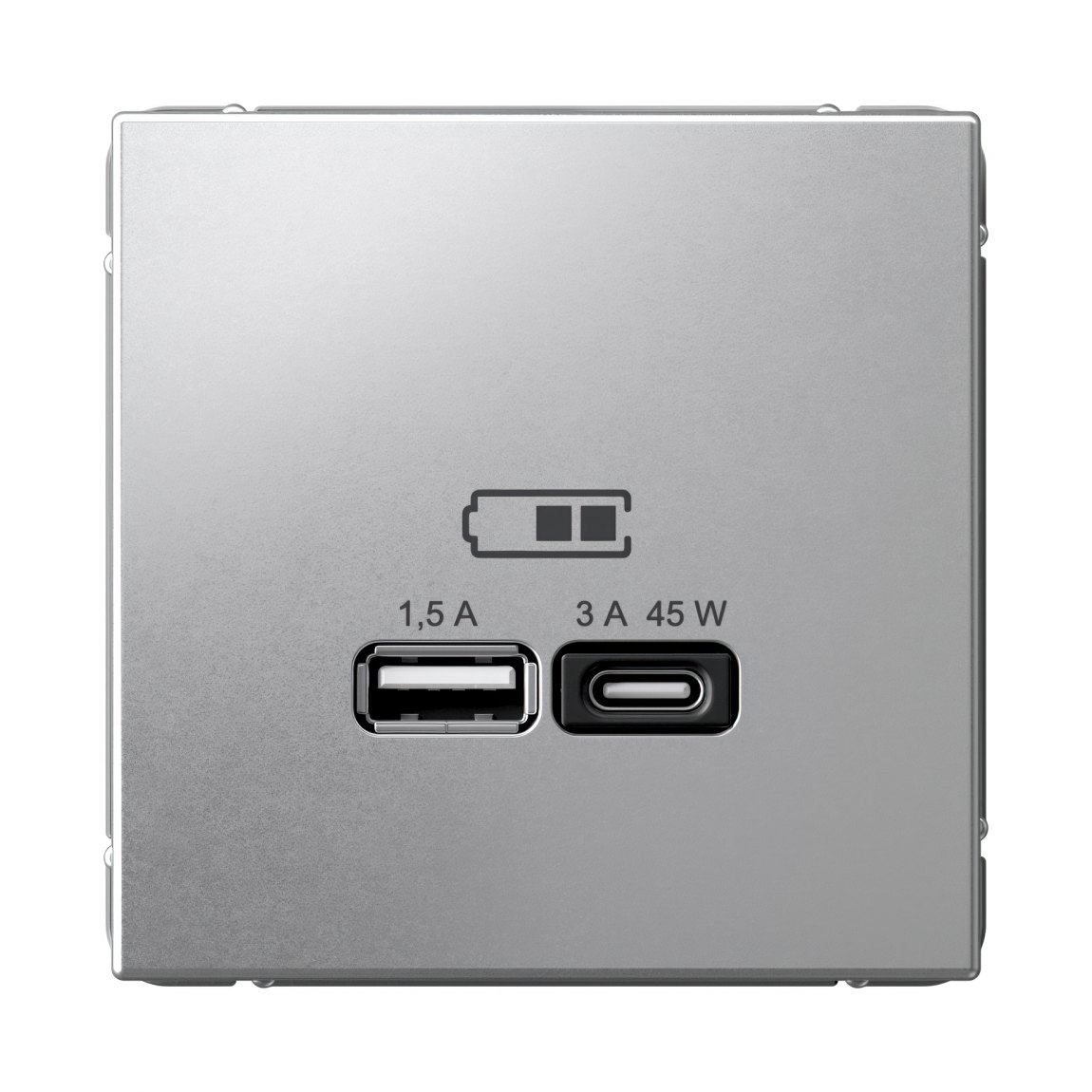 ARTGALLERY USB РОЗЕТКА A + тип-C 45Вт высокоскор.заряд. QC, PD, механизм, АЛЮМИНИЙ
