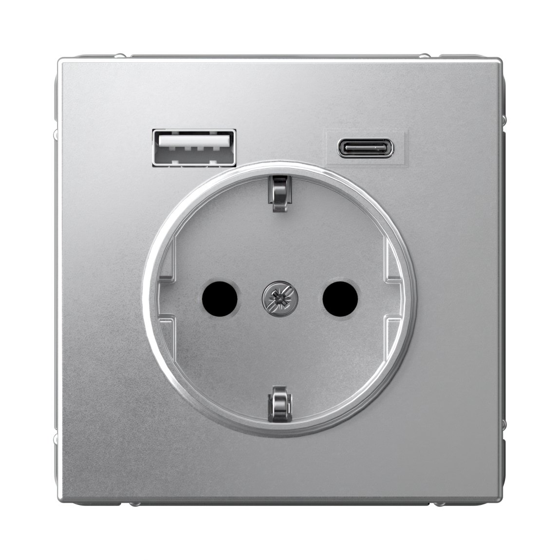ARTGALLERY РОЗЕТКА 16А с 2 USB A+C, 5В/2,4А/3,0А, 2х5В/1,5А, механизм, АЛЮМИНИЙ