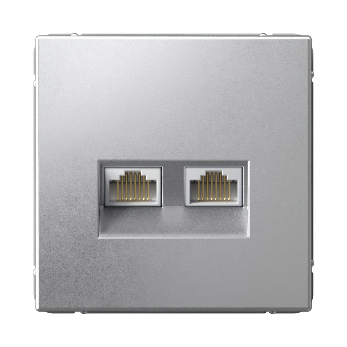 ARTGALLERY РОЗЕТКА двойная компьютерная RJ45+RJ45, кат. 5е, механизм, АЛЮМИНИЙ