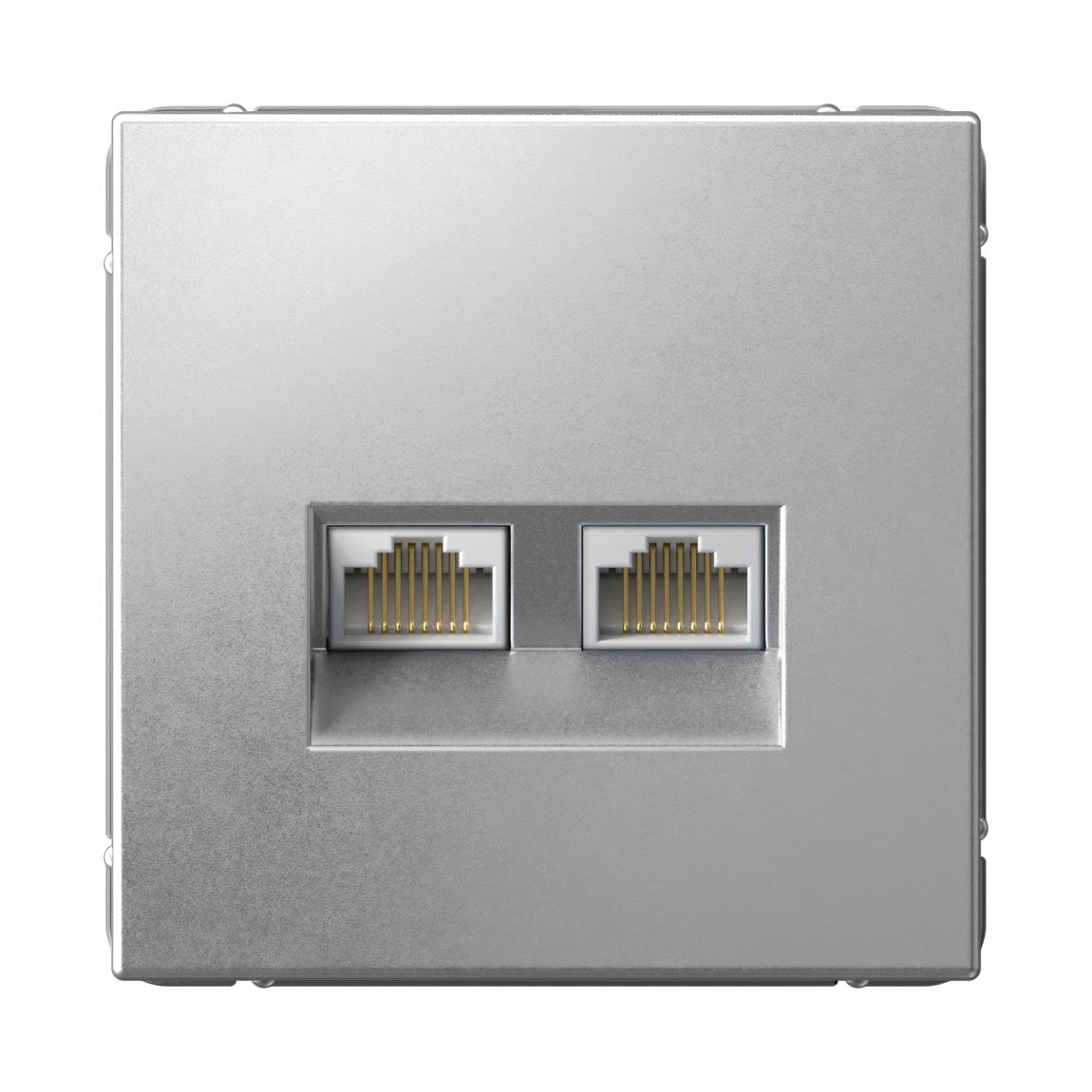 ARTGALLERY РОЗЕТКА двойная компьютерная RJ45+RJ45, кат.6А, механизм, АЛЮМИНИЙ