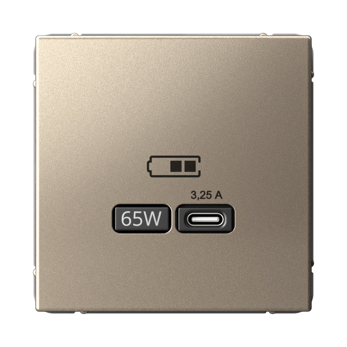 ARTGALLERY USB РОЗЕТКА тип-С 65Вт высокоскор.заряд. QC, PD, механизм, ШАМПАНЬ