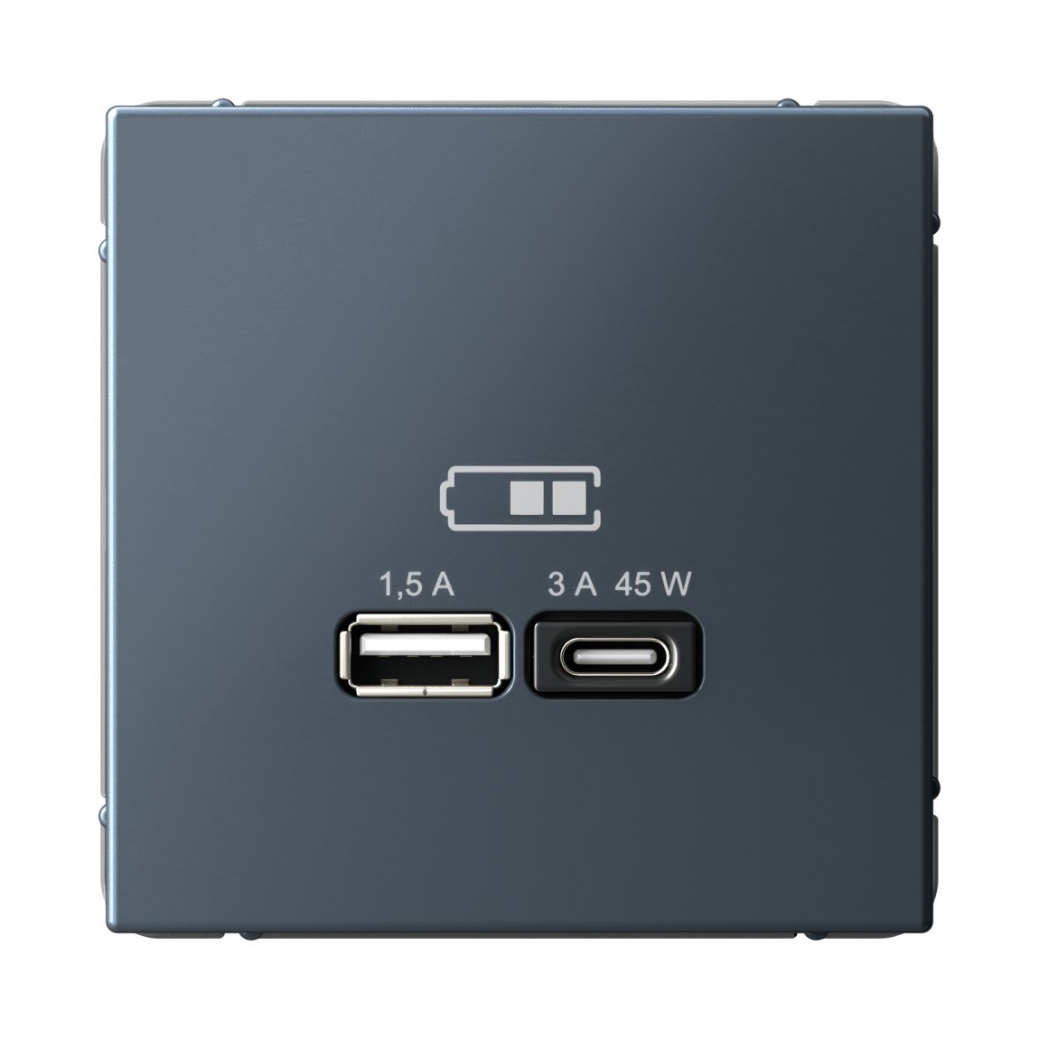 ARTGALLERY USB РОЗЕТКА A + тип-C 45Вт высокоскор.заряд. QC, PD, механизм, ГРИФЕЛЬ