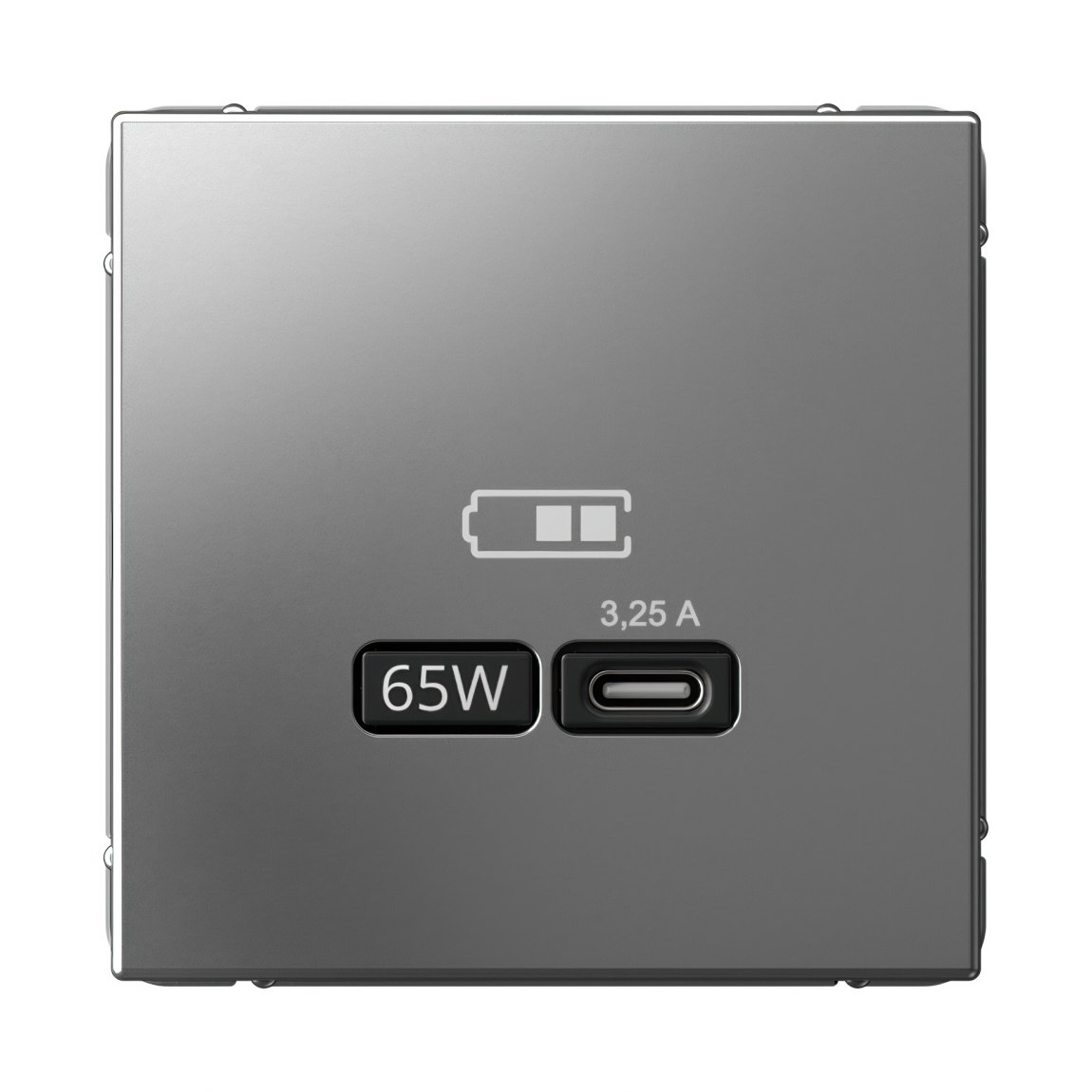 ARTGALLERY USB РОЗЕТКА тип-С 65Вт высокоскор.заряд. QC, PD, механизм, СТАЛЬ