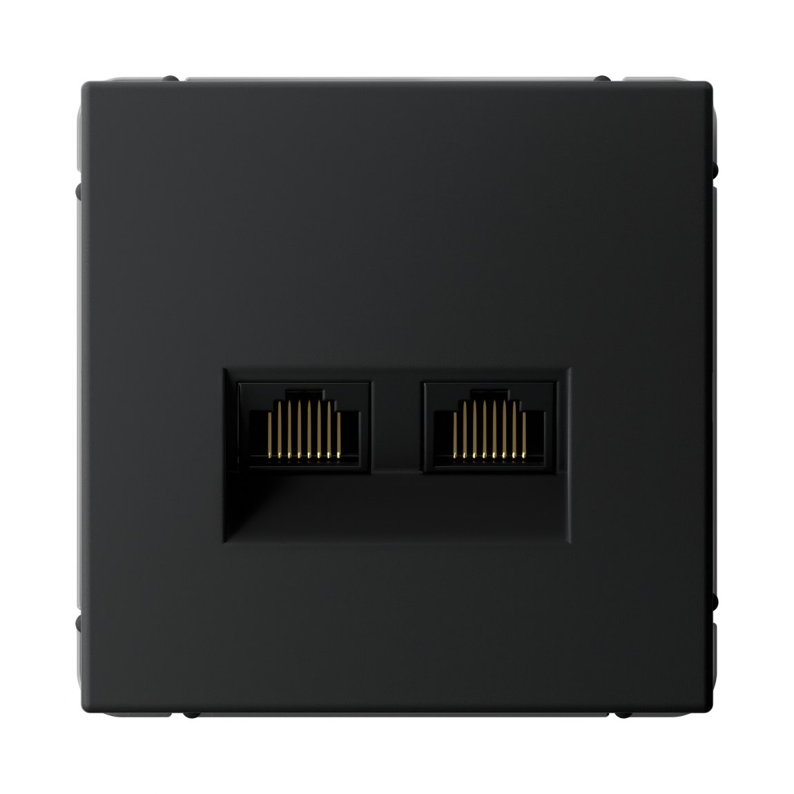 ARTGALLERY РОЗЕТКА двойная компьютерная RJ45+RJ45, кат. 5е, механизм, КАРБОН