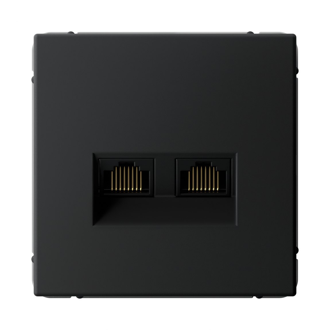 ARTGALLERY РОЗЕТКА двойная компьютерная RJ45+RJ45, кат.6А, механизм, КАРБОН