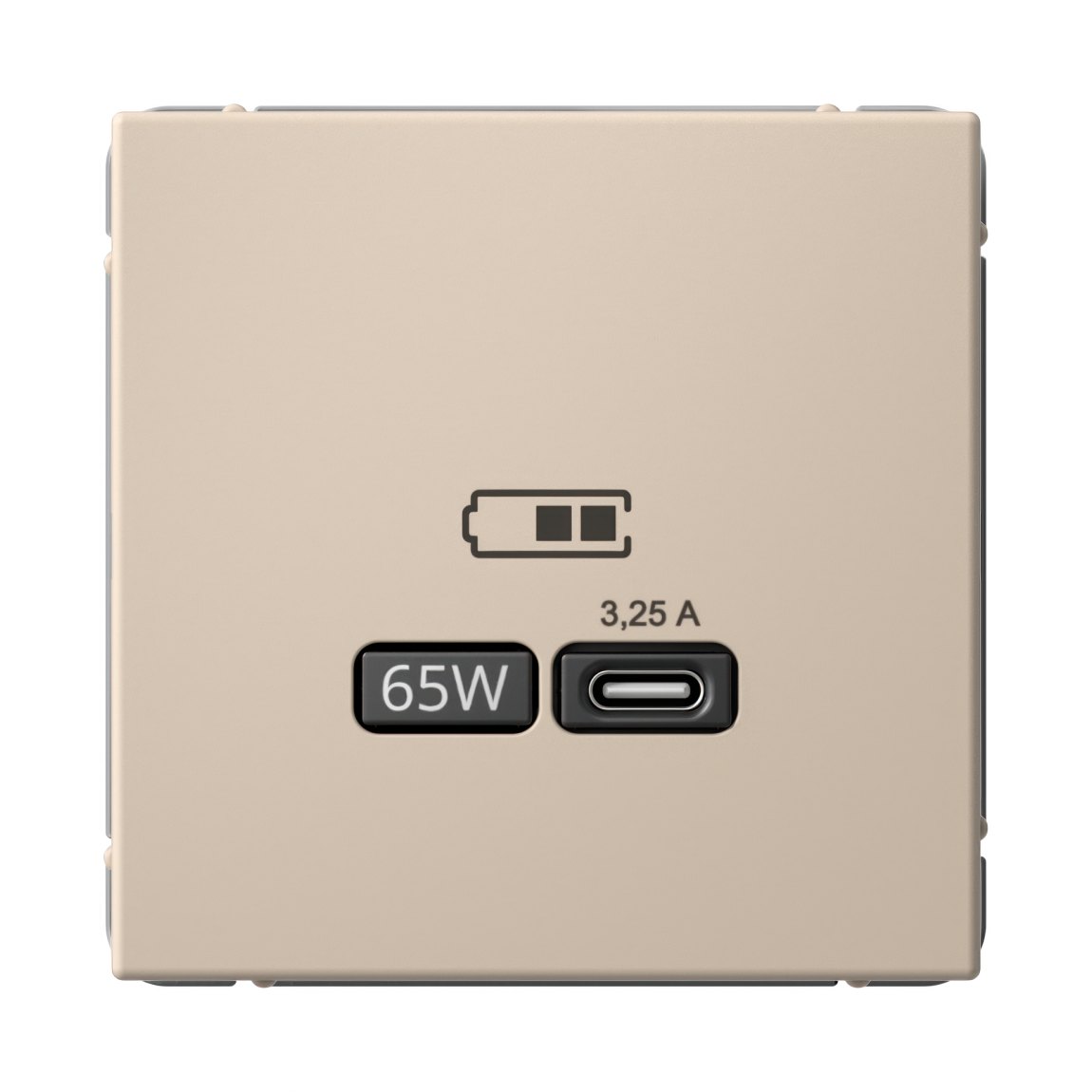 ARTGALLERY USB РОЗЕТКА тип-С 65Вт высокоскор.заряд. QC, PD, механизм, ПЕСОЧНЫЙ