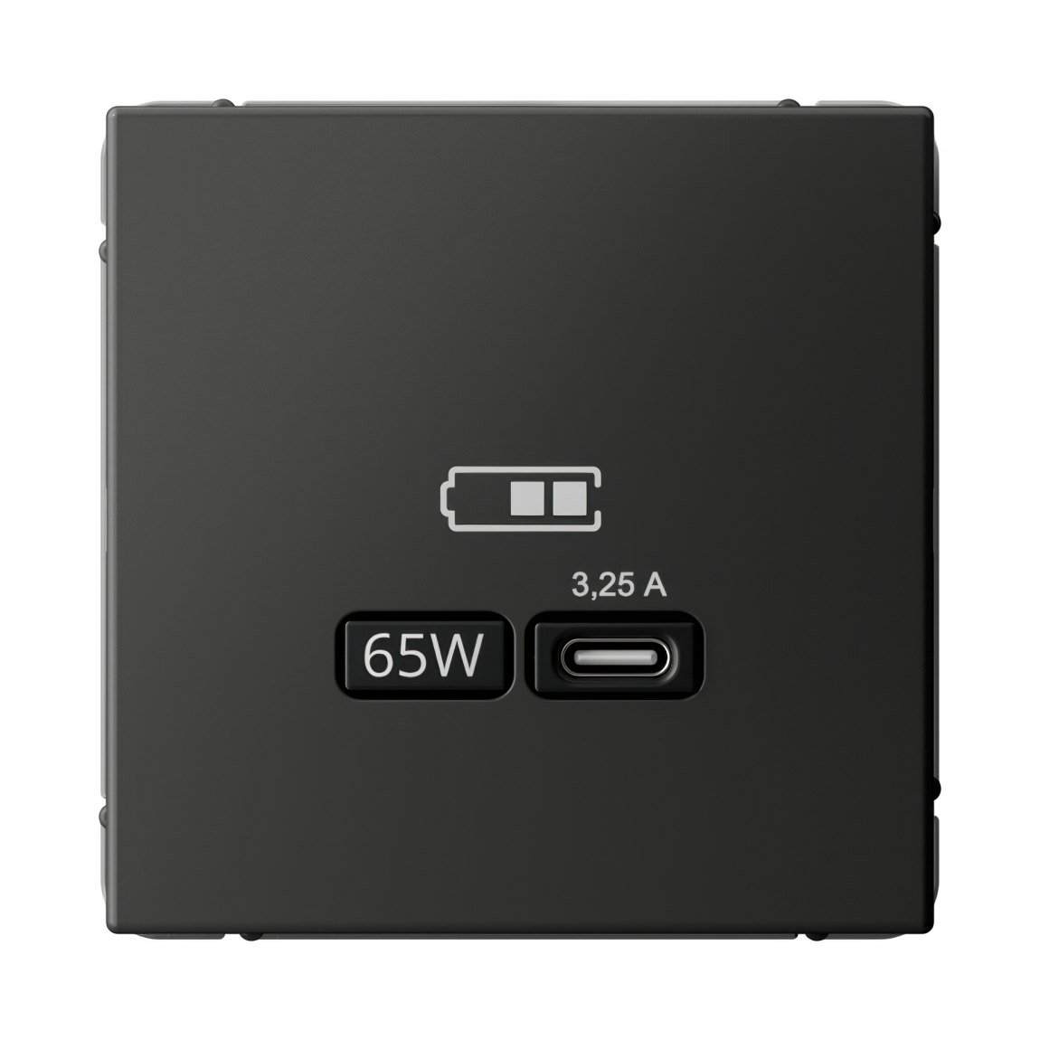 ARTGALLERY USB РОЗЕТКА тип-С 65Вт высокоскор.заряд. QC, PD, механизм, БАЗАЛЬТ