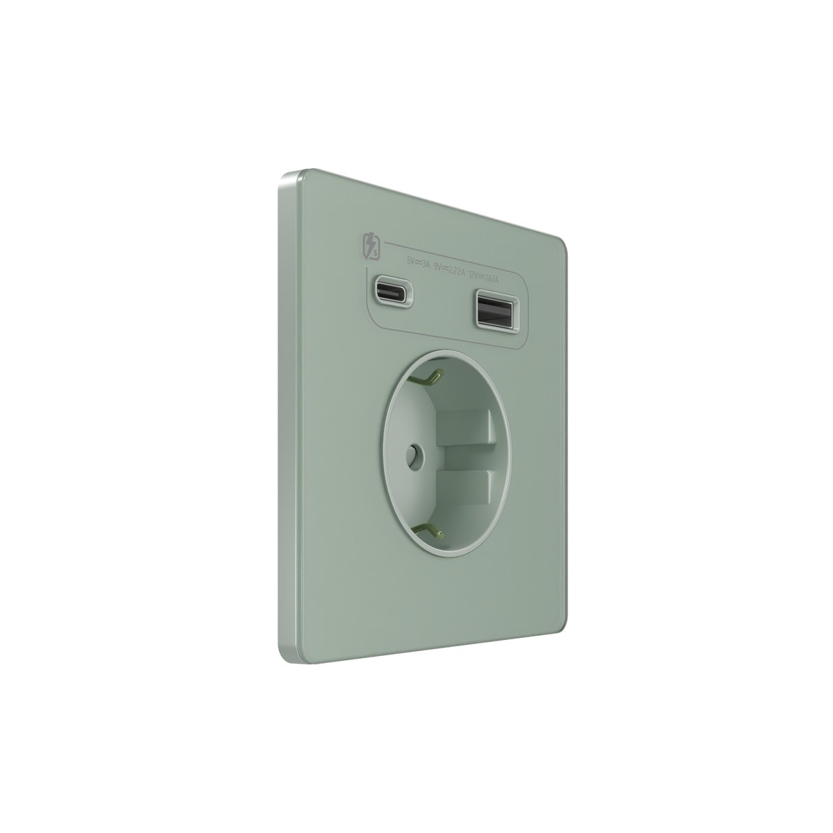 Systeme Infinity, Розетка С/У с ЗК и зар.устр.USB А+С 20Вт (250В, 16А, защит.шторки), Таежное утро