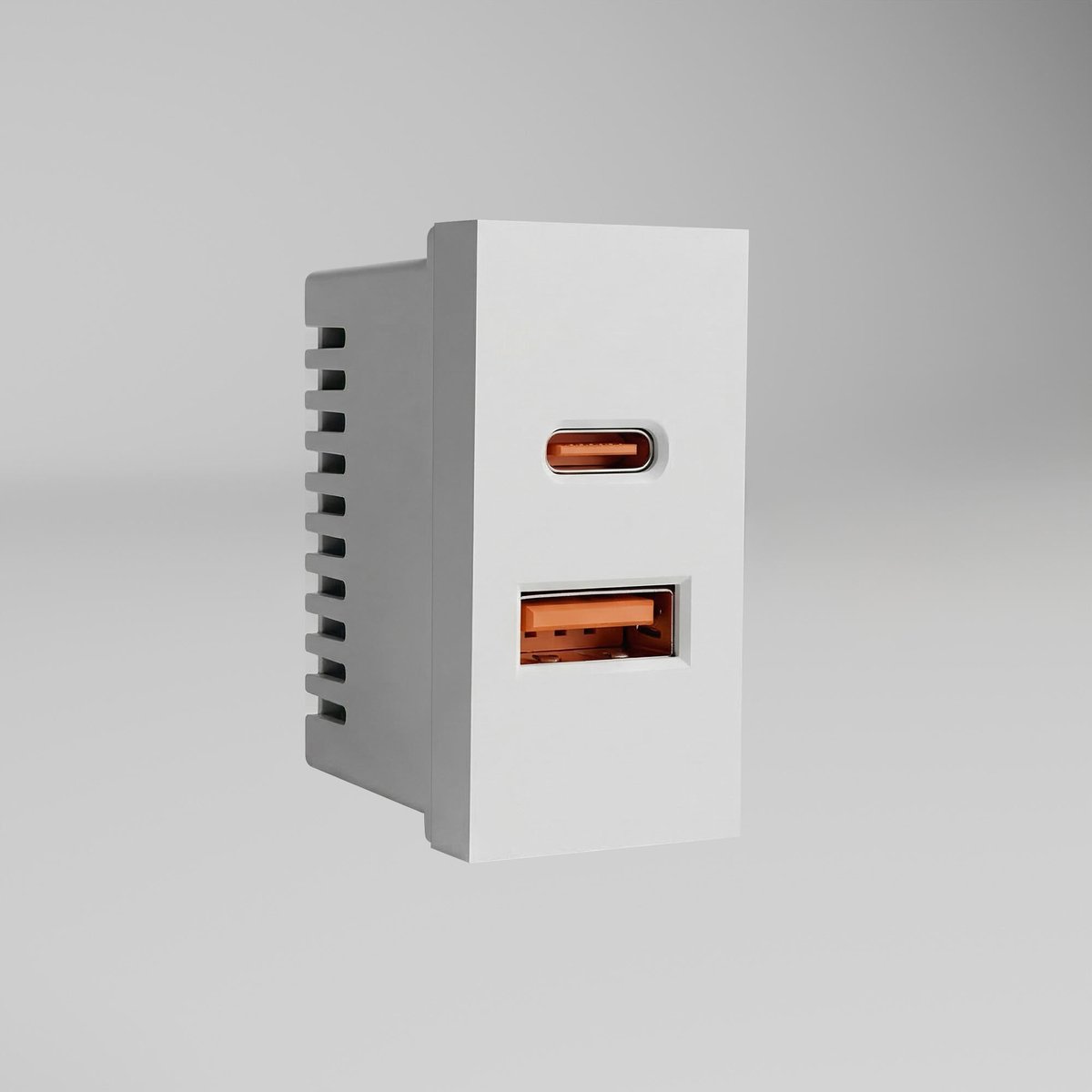Модульная розетка USB тип A+C 45*22,5 (белый)