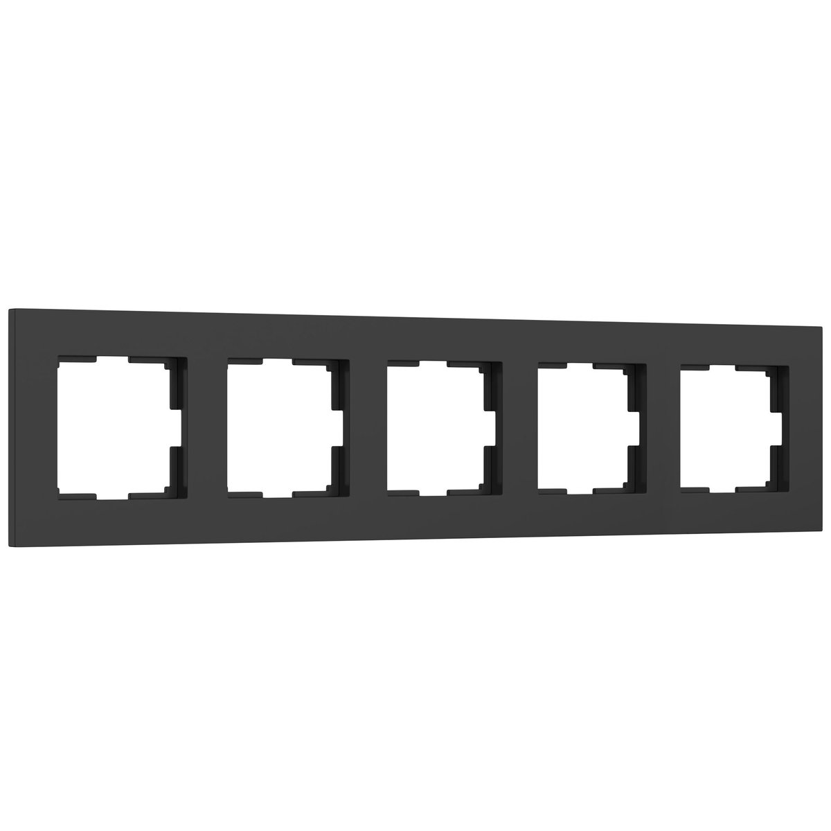 Рамка на 5 постов Slab (черный софт)