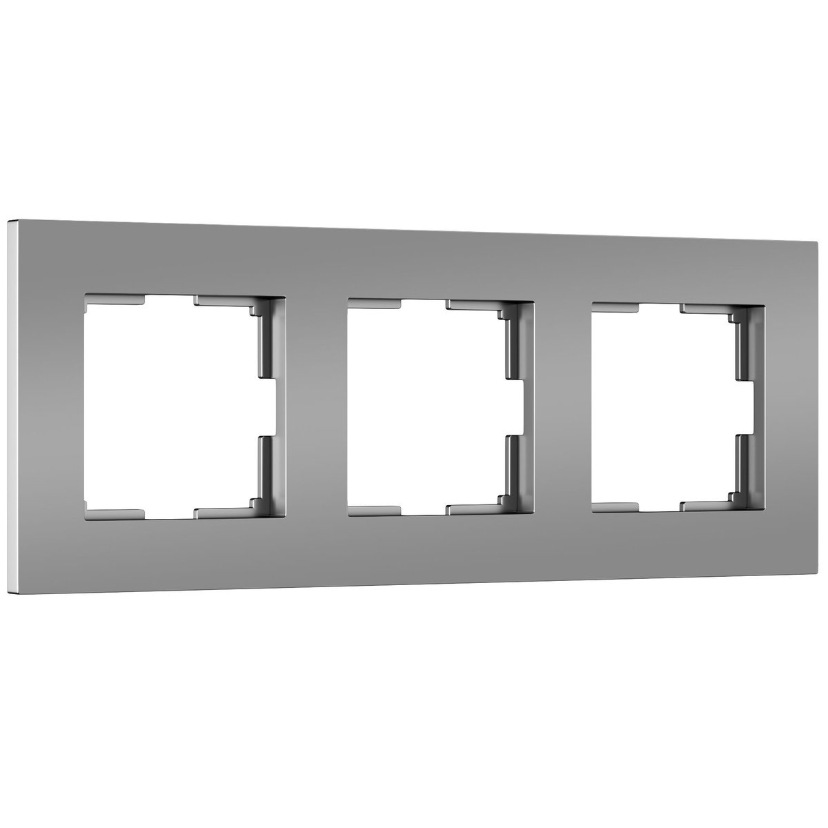 Рамка на 3 поста Slab (серебро софт)