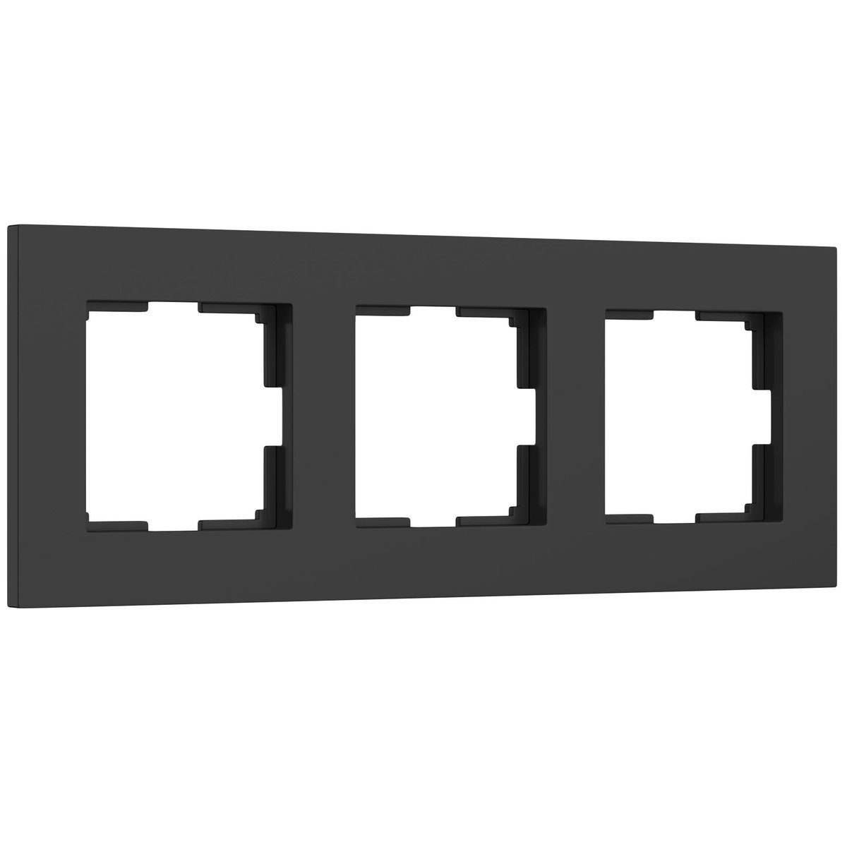Рамка на 3 поста Slab (черный софт)