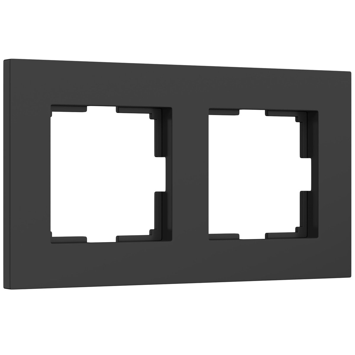 Рамка на 2 поста Slab (черный софт)