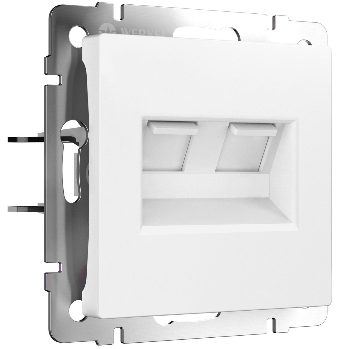 Розетка двойная Ethernet RJ-45 (белый матовый)